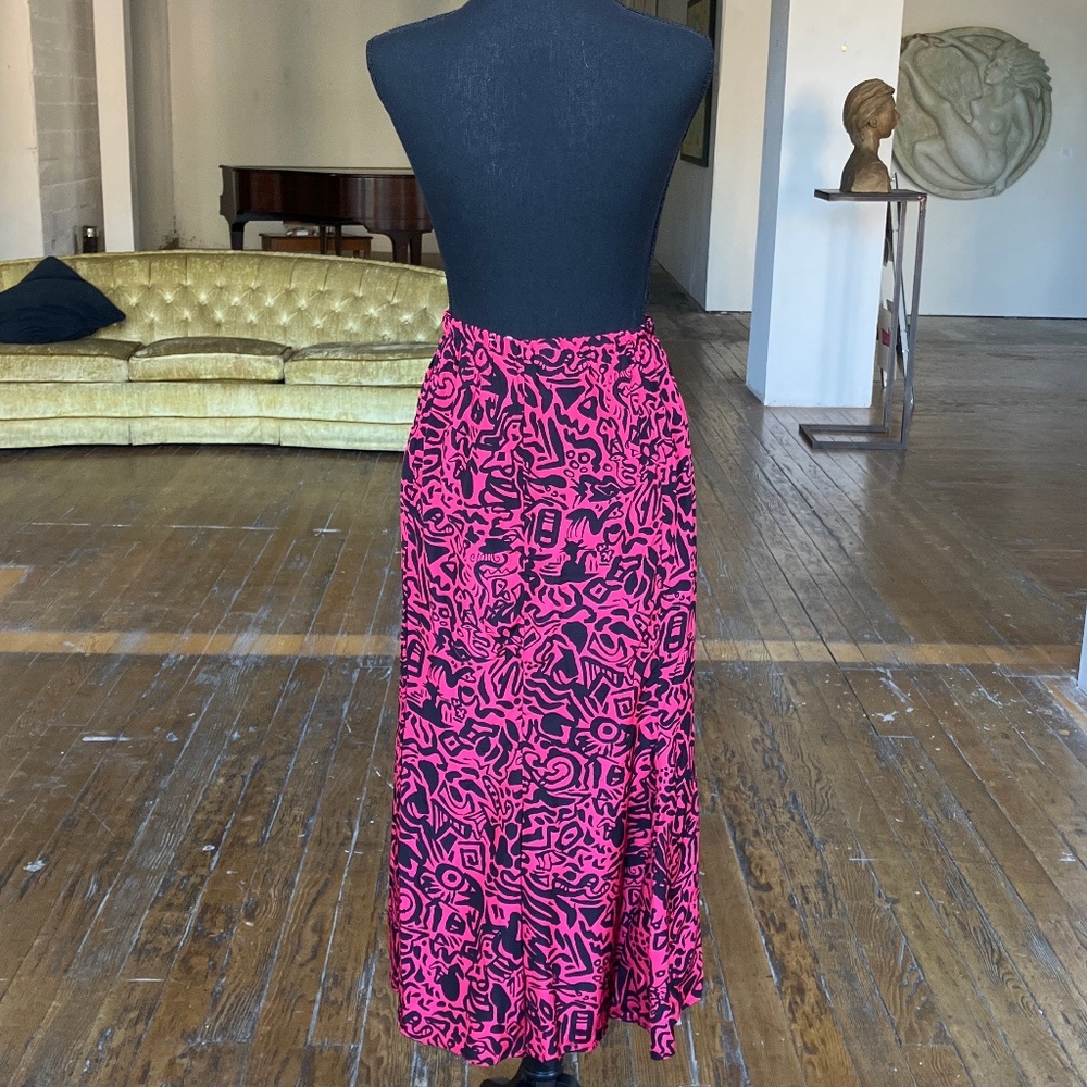 Pink and black 80s skirt set - Picture 13 of 15